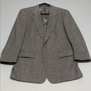 Brooks Brothers men’s Herringbone 100% Wool Gray Blazer Size 43R